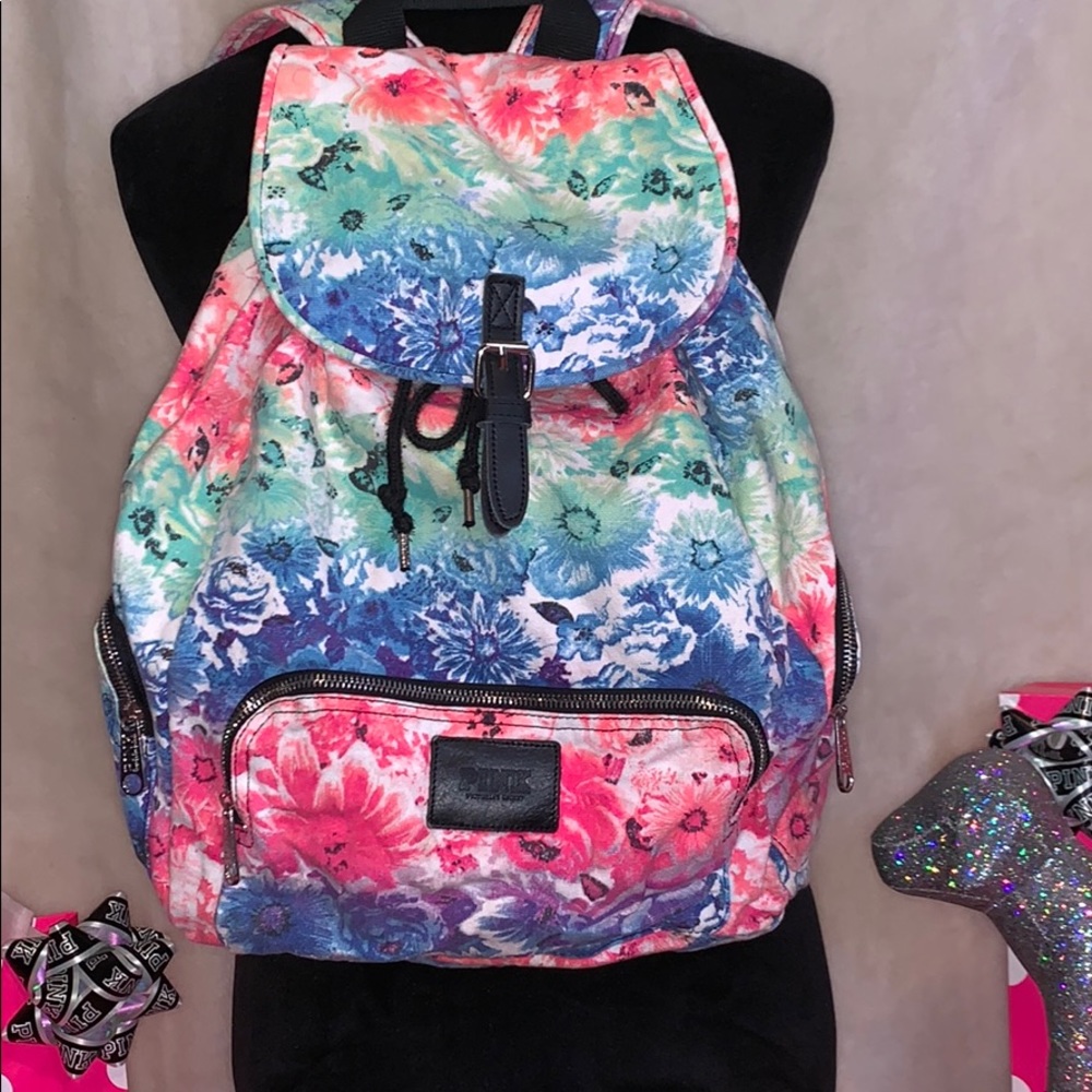 RARE Victoria’s Secret Pink Watercolor Backpack